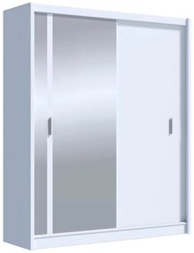 Šatní skriňa so zrkadlom SABRINA 180x215 cm biela