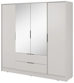 Šatní skříň Kelly 4D 206 cm se zrcadlem kašmír