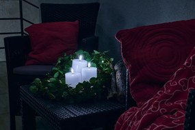 DECOLED LED sviečka, vosk, 7,5 x 12,5 cm, biela