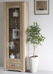 Vysoká vitrína Atik, dub riviéra, ľavá