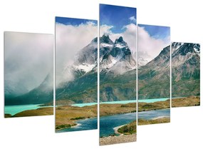 Obraz horskej krajiny s riekou (150x105 cm)