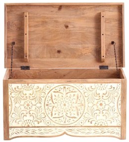 furniture-nabytek.cz - Masívna truhlica Delhi z mangového dreva, hnedá – 88×88×44 cm