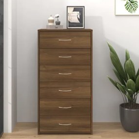 vidaXL Komoda so 6 zásuvkami hnedý dub 50x34x96 cm spracované drevo-