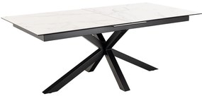 Jedálenský rozkladací stôl Heaven 200/240 cm biely mramor/čierny
