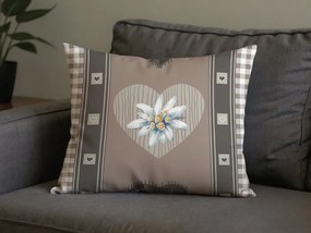 Polybavlnená obliečka na vankúš HEART RETRO POLY 50x70 cm, hnedý