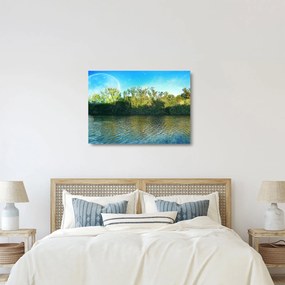 Sklenený obraz - jazero (70x50 cm)
