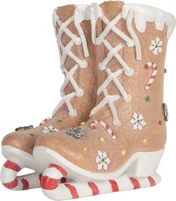 Hnedá perníková dekorácia korčule Ice skates - 19*14*20 cm