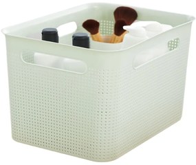 Úložný box s rúčkami BRISEN 16 l, 36 x 26,2 x 21 cm, biely S vekom / Bez veka: Bez veka