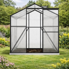 Skleník so základňou BestBerg BBGH-606B / 3,61 m² / 190 × 190 × 194 cm / čierna