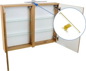 Comodo Zrkadlová skrinka Ideal OW 80 ZS LED-G s osvetlením Any LED 30 G, zlatá