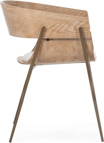 Čalúnené jedálenské kreslá v súprave s podrúčkami 2 ks v prírodnej farbe Naia – MOME