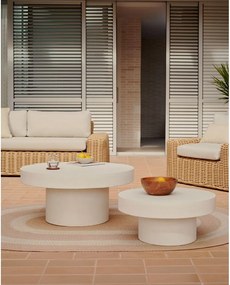 Betónový okrúhly záhradný odkladací stolík ø 90 cm Aiguablava – Kave Home