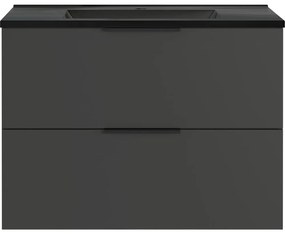 Čierno-antracitová závesná skrinka s umývadlom 81x61 cm Crandon – Germania