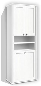 Kúpeľňová skrinka Retro KR 13 vysoká s košom farba lamina: biela 113