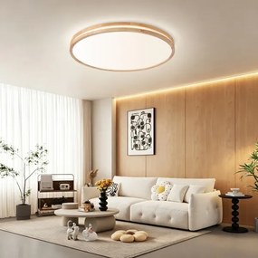 Brilagi - LED stmievateľné svietidlo MOLINA LED/100W/230V 3000-6000K dub, priemer 80 cm + diaľkový ovládač