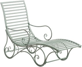 Kovová záhradné lehátko Amiens - Zelená antik