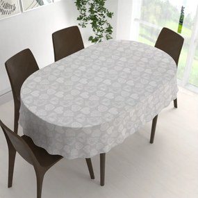 Biante Dekoračný oválny obrus PML-071 Srdce s ornamentami na sivom 100x140 cm