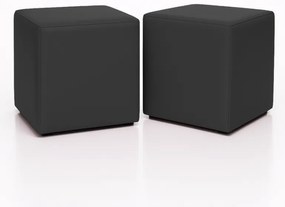 Sedací vak taburetka kocka čierna EMI