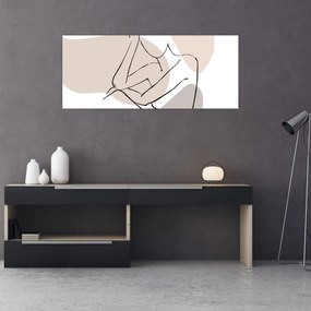Obraz - Woman body line art N⁰1 (120x50 cm)