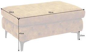 Taburetka moderná horčicovo žltý zamat