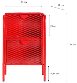 Nočný stolík verta 66 x 37 cm červený MUZZA