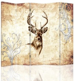 Gario Paraván Jeleň v sépiovej farbe Rozmery: 180 x 170 cm, Prevedenie: Klasický paraván