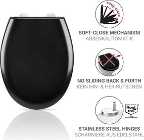 Záchodová doska s automatickým zatváraním 37 x 44,5 cm Rieti – Wenko