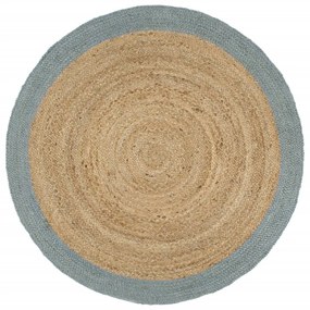 Ručne vyrobený jutový koberec s olivovo-zelenými okrajmi 180 cm