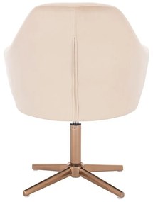 LuxuryForm DESIGN Kreslo ROMA VELUR na zlatom kríži - krémové