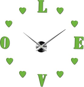 SENTOP | Moderné nalepovacie nástenné hodiny láska | SENTOP 12S011-Wanduhr HEU- analógové