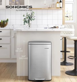 Nerezový odpadkový kôš Doro 50 l strieborný