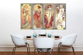Obraz na plátne ŠTYRI ROČNÉ OBDOBIA 120x70 cm – Alfons Mucha | rôzne rozmery