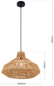 Orion HL 6-1813/1 - Luster na lanku BASKET 1xE27/40W/230V pr. 40 cm konope