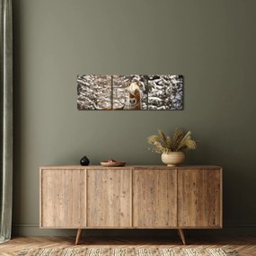 Obraz - Kôň v zimnej krajine (s hodinami) (90x30 cm)