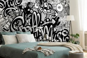 Tapeta šedé street art graffiti - 450x300
