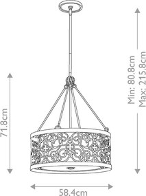 Feiss FE-ARABESQUE4 - Luster na tyči ARABESQUE 4xE27/60W/230V zlatý