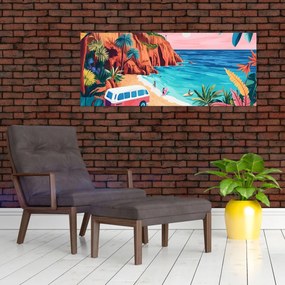 Obraz - Karavan pri oceáne (120x50 cm)