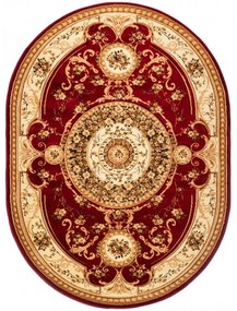 Kusový koberec klasický vzor 3 bordó ovál 70x140cm