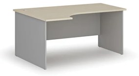 Kancelársky rohový pracovný stôl PRIMO GRAY, 1600 x 1200 mm, ľavý, sivá/breza