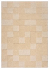 Béžový vlnený koberec 230x160 cm Checkerboard - Flair Rugs