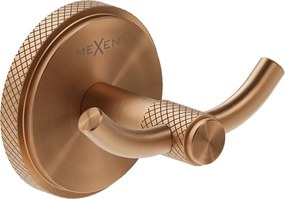 Mexen Gravo, nástenný dvojitý háčik na uteráky, medená matná, 70A93012-65