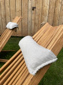 Skladacie drevené záhradné kreslo s vankúšom - svetlohnedé