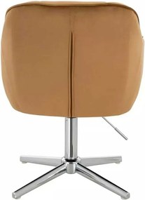 LuxuryForm DESIGN Stolička AVOLA VELUR na striebornom kríži - medová