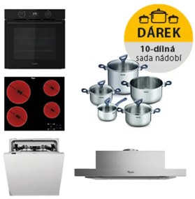 Whirlpool rúra OMK58CU1SB + varná doska AKT8090NE + umývačka riadu WIC3C26F + odsávač pár AKR7491NB