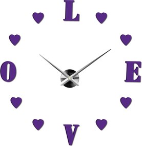 SENTOP | Moderné nalepovacie nástenné hodiny láska | SENTOP 12S011-Wanduhr HEU- analógové