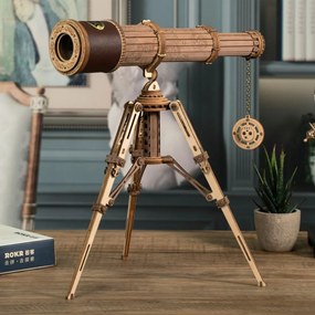 Robotime Drevené 3D mechanické puzzle Pirátsky ďalekohľad 314 ks