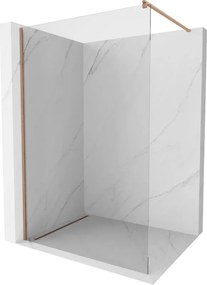 Mexen Kioto, sprchová zásteny typ Walk-In 95 x 200 cm, 8mm číre sklo, medený matný profil, 800-095-101-65-00