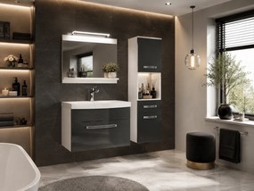 Kúpeľňový nábytok Belini Premium Full Version šedý lesk + umývadlo + zrkadlo + LED osvetlenie Glamour 45  GLA P 3/0/W/S/0/MB/PP