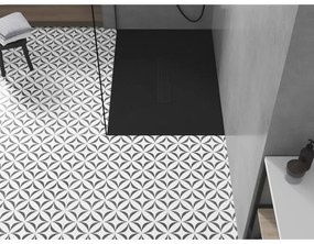 Mexen Toro, SMC obdĺžniková sprchová vanička 140 x 80 cm, čierna, čierna krytka, 43708014-B