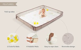 Hracia podložka penová s loptičkami Brown Beige